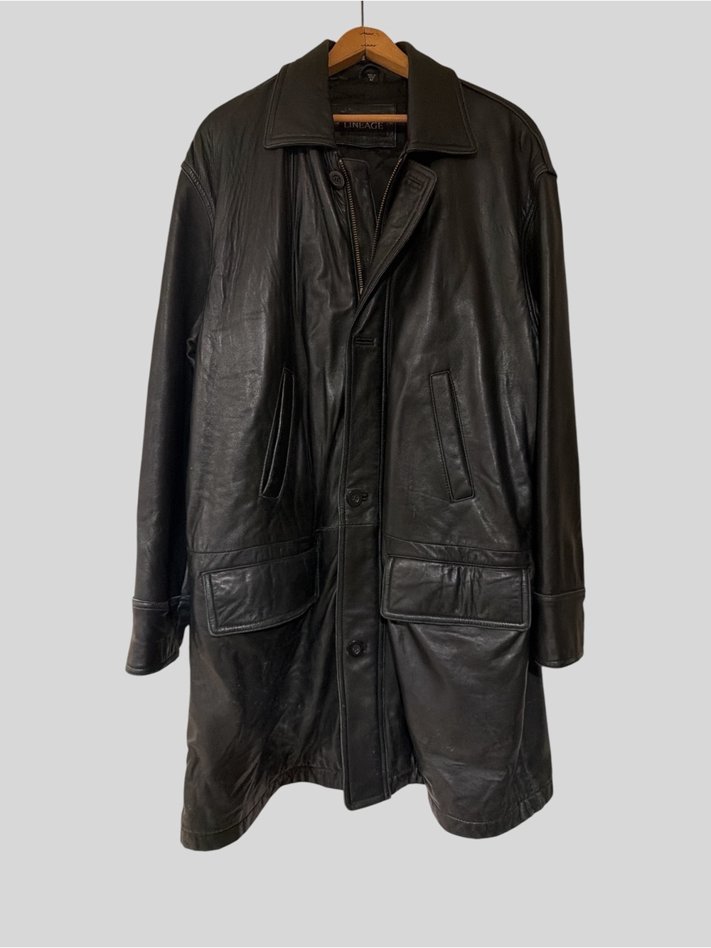 Classic Black Leather Trench Coat by Danier